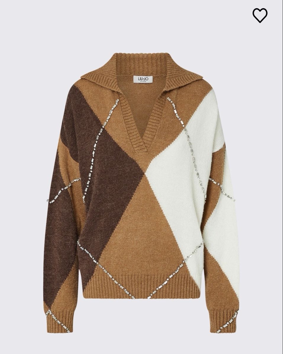 Liu Jo Maglioni & Felpe: Argyle Polo-Pullover mit Schmucksteinen Liu Jo – Nuovo (secondo la descrizione) da Baar venduto da mugi5813