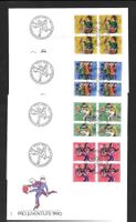 4 FDC Pro Juventute 1990 Serie Viererblöcke ET 20.11.1990