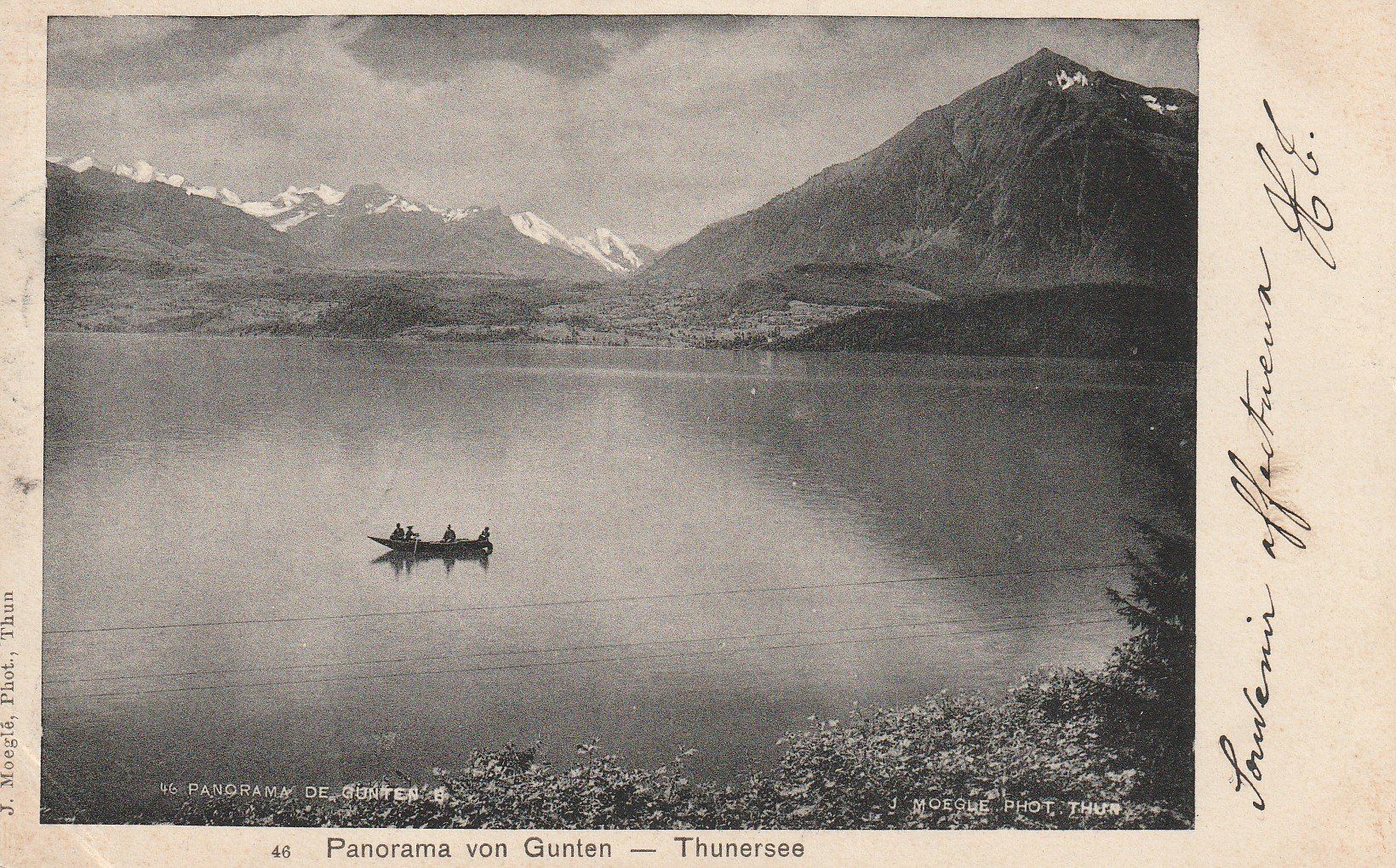 Ansichtskarten: AK Gunten - Thunersee - gel. 1.9.1901 – Gebraucht aus Fribourg von schnalla92