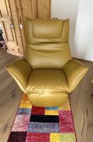 Koinor Relax Sessel Leder gelb u. verstellb. Fuss-Kopfstütze