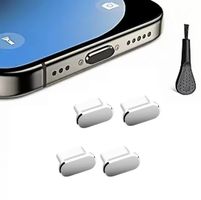 4x USB-C STAUB SCHUTZ Silber inkl. Pinsel für Mobile Handy