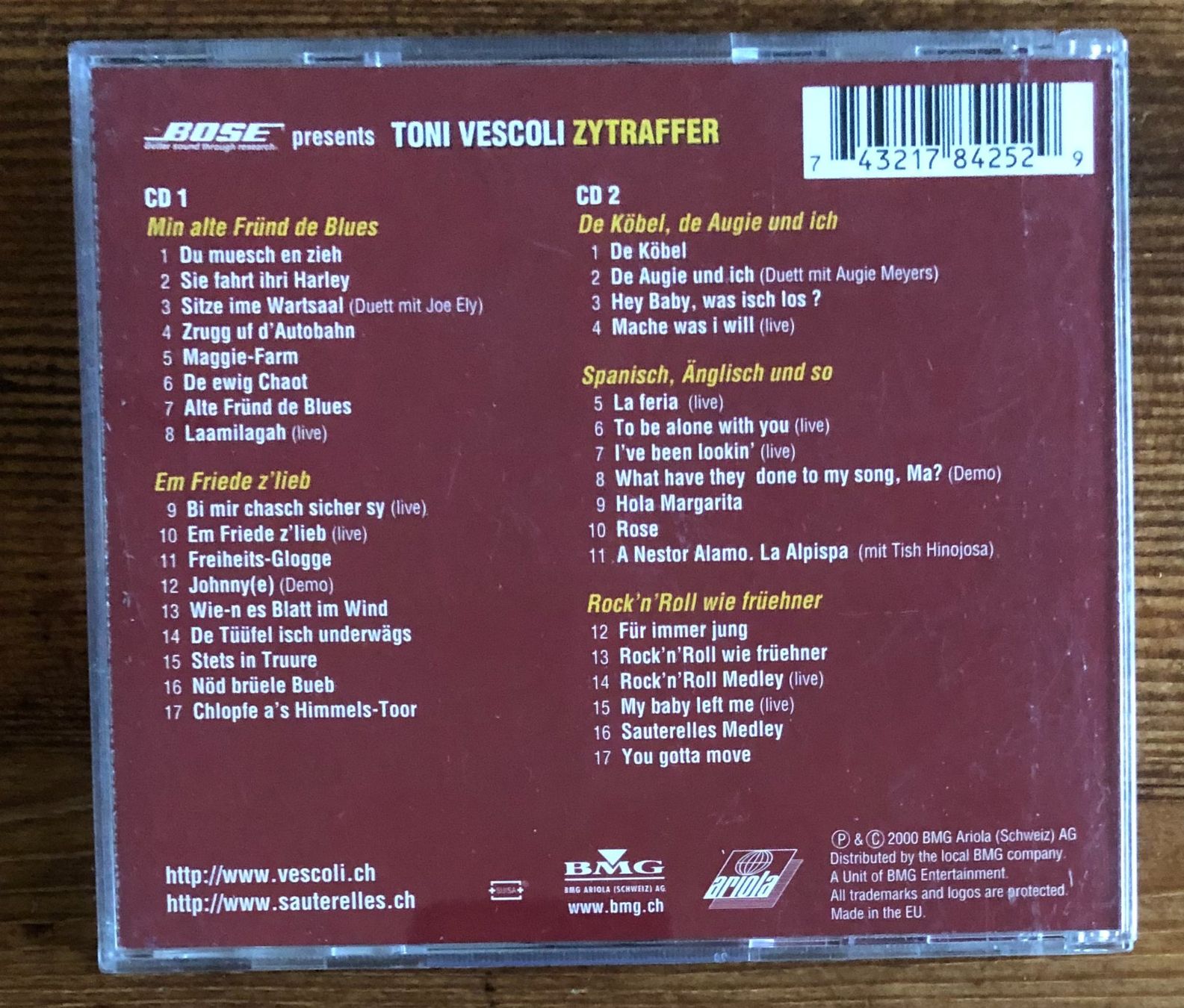 CDs: Toni Vescoli – Zytraffer 2CD, Compilation, Sauterelles – Gebraucht aus Luzern von Schlafenicht00 1