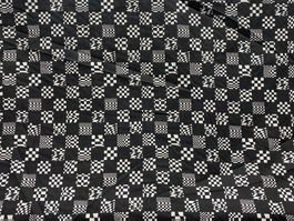 Tissu coton noir imprimé carreaux