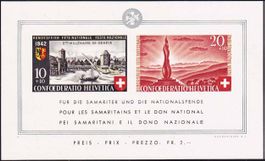 1942, Bundesfeierblock ll, Nr. B19, Aba B17.2.03, postfr.**