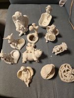 Konvolut Engel Figuren Spiegel und Herz haben kleinen defekt