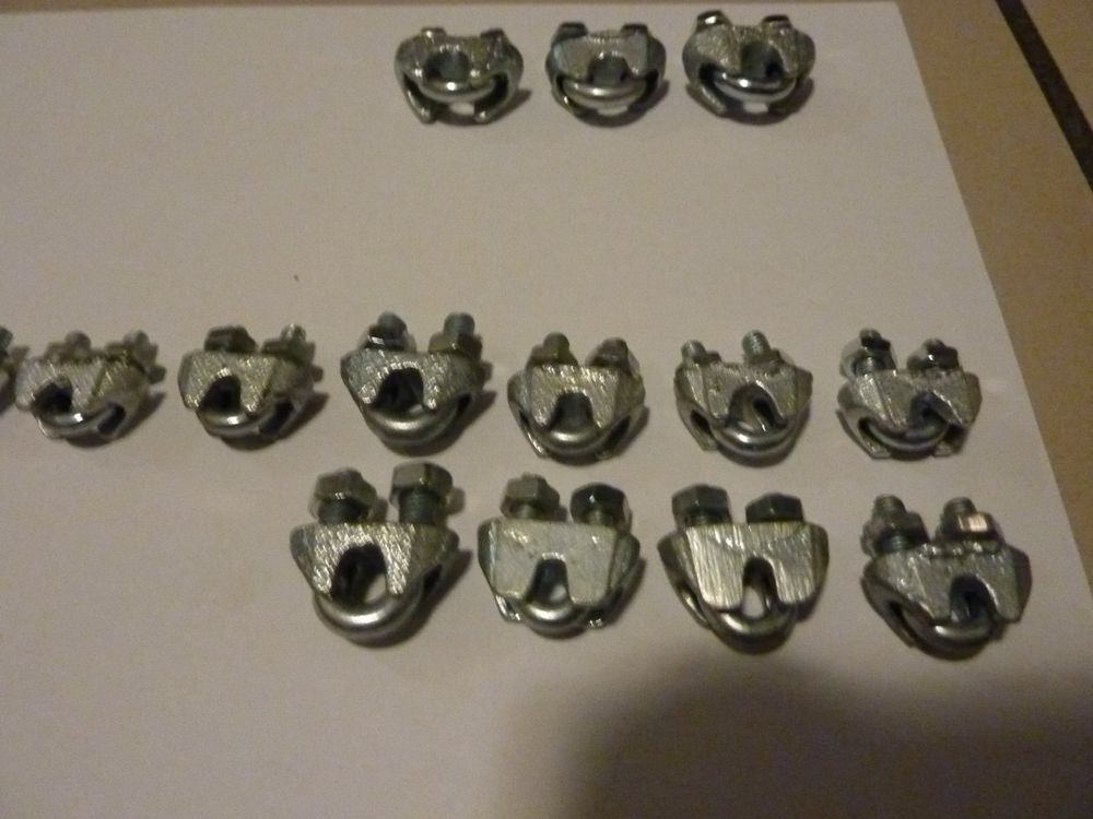 20 Stück Edelstahl-Drahtseilklemmen - 3mm (1/8"), Für Seile & Kabel, Silber