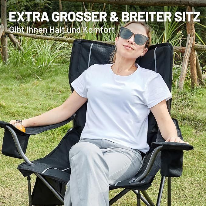 Stühle: XXL Campingstuhl Faltbar Bequem Gepolster Klappstuhl Sessel – Neu und originalverpackt aus Herisau von NexCart 3