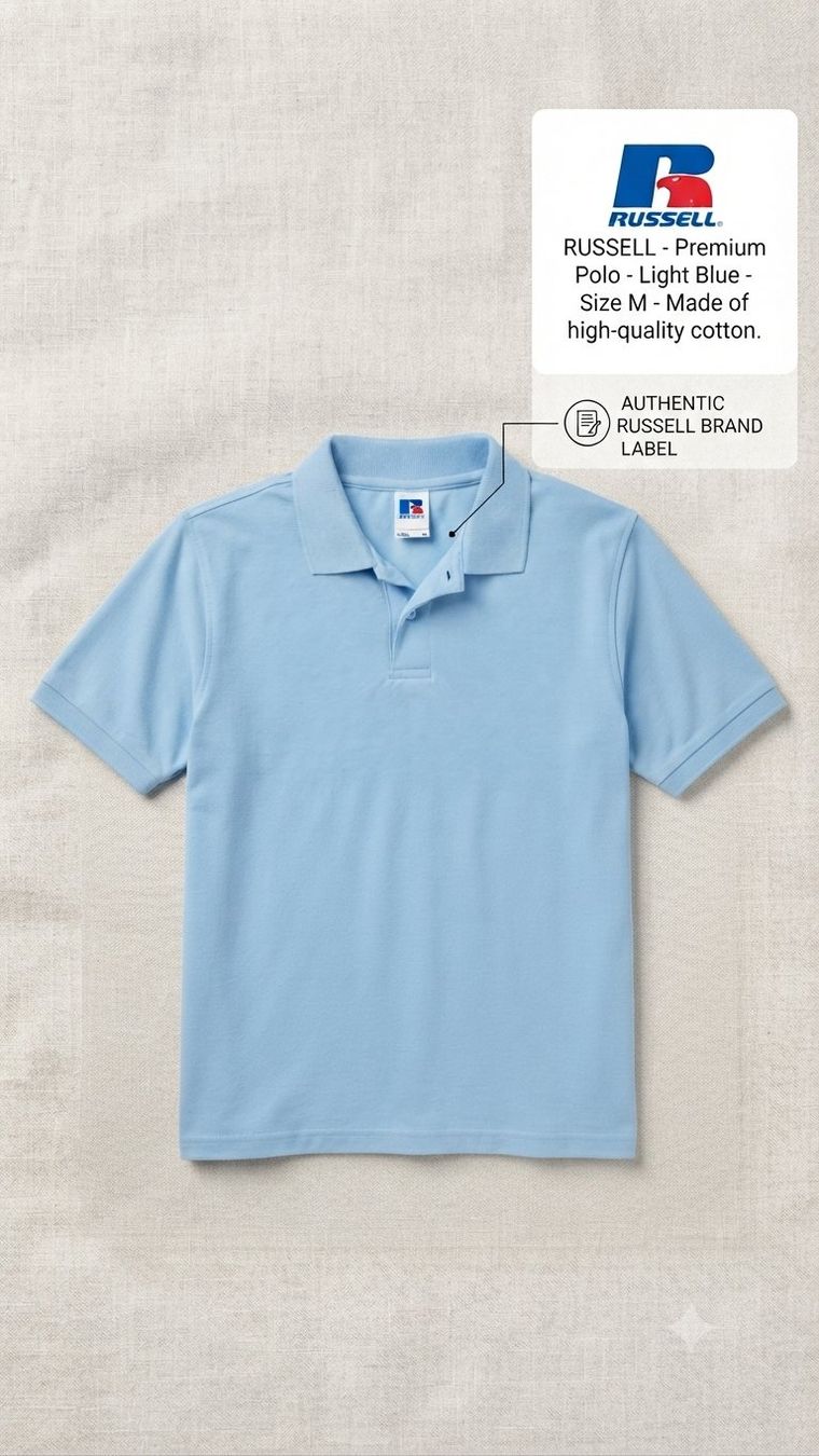 Magliette Polo: Hellblaues Russell Athletic Polo-Shirt – Usato da Litzirüti venduto da dvorsky