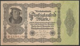 DEUTSCHES REICH - REICHSBANKNOTE - 50000 REICHSBANKNOTE 1922