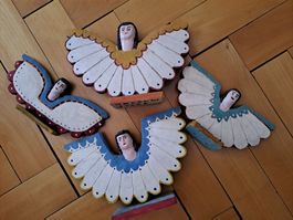 ANGES sculptés art populaire Polonais  ORLECKI JOSEF