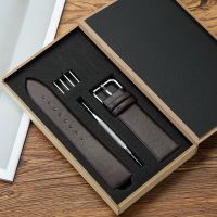 Bracelet de montre en cuir PU  noir, kit complet neuf 22 mm