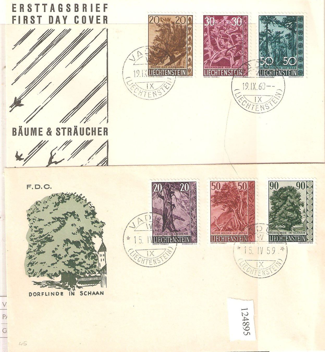 Tutti i francobolli: 2 FDC  321/3  345/7 – Usato da Lausanne venduto da Whorvath
