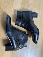 BALLY Ankle Boots, black with gold buckle, size 41