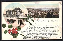 Zürich, Partie am Theater, Totalansicht