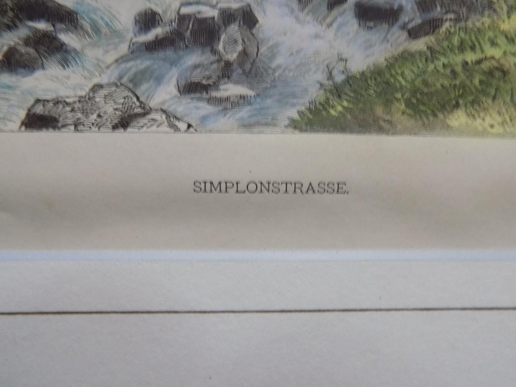 Incisioni: Simplonstrasse kolorierte Xylographie – Usato da Risch venduto da Antikfee 1