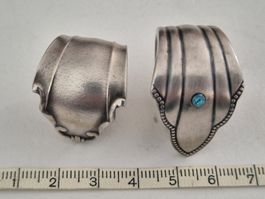 2 Ring Ringe Silber Jugendstil Unisex Schmuck Geschenk