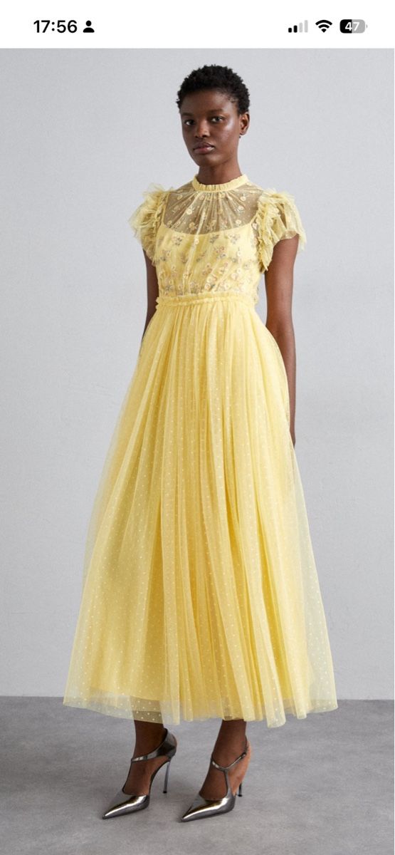 Vestiti: Needle and Thread Rococo Bodice Ankle Dress in Yellow – Usato da Zürich venduto da amtoni7 1