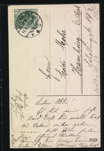 Cartoline postali: Osterküken auf einer Leinwand, blaue Bl – Usato da Berlin venduto da bartko-reher 1