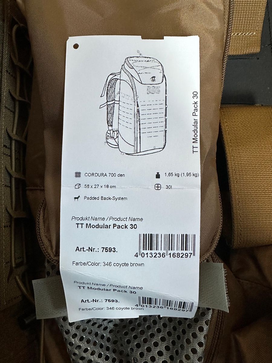 Zaini: Tasmanian Tiger Modular Pack 30 - Coyote Brown – Nuovo (secondo la descrizione) da Haldenstein venduto da Gigathlon4 3