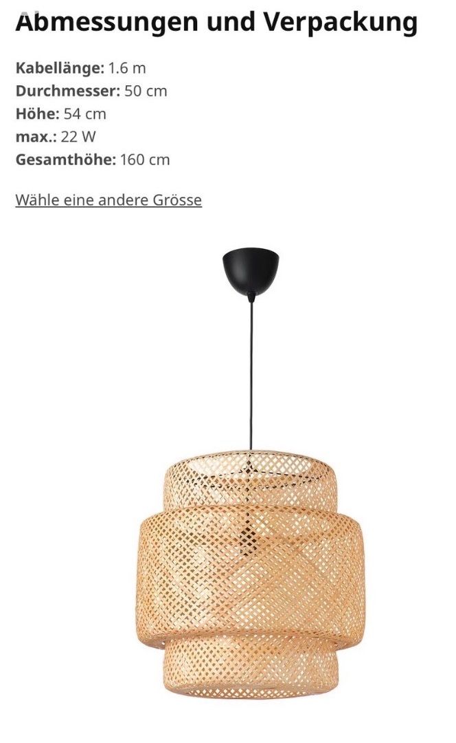 Ikea Lampadari & plafoniere: Ikea Hängeleuchte Sinnerlig 50cm – Usato da Bern venduto da mil_j978 1