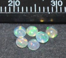Edelstein Set L-7890– 6 Äthiopischer Weisser Opal je 2bis3mm