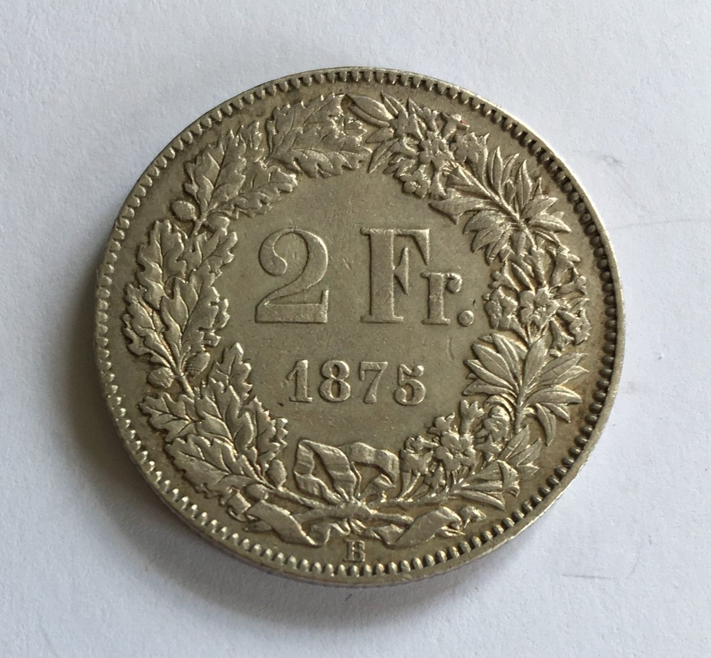 Alle Münzen: 1875 2 Franken Silber – Gebraucht aus Kirchberg SG von Zenhad69