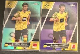 2x Topps Chrome Bundesliga 21/22 Gio Reyna BVB Lot Numbered