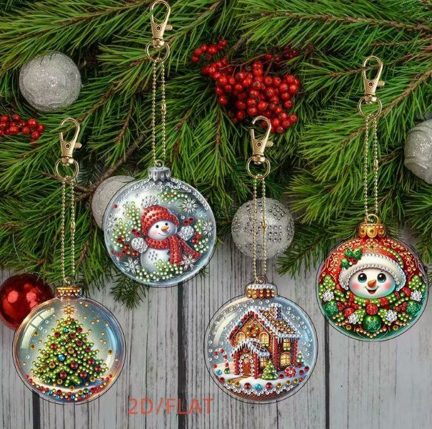 Bastelsets: Diamond Painting 4 Stück Weihnachtskugeln – Neu und originalverpackt aus Obergösgen von Diamond-Painting 2