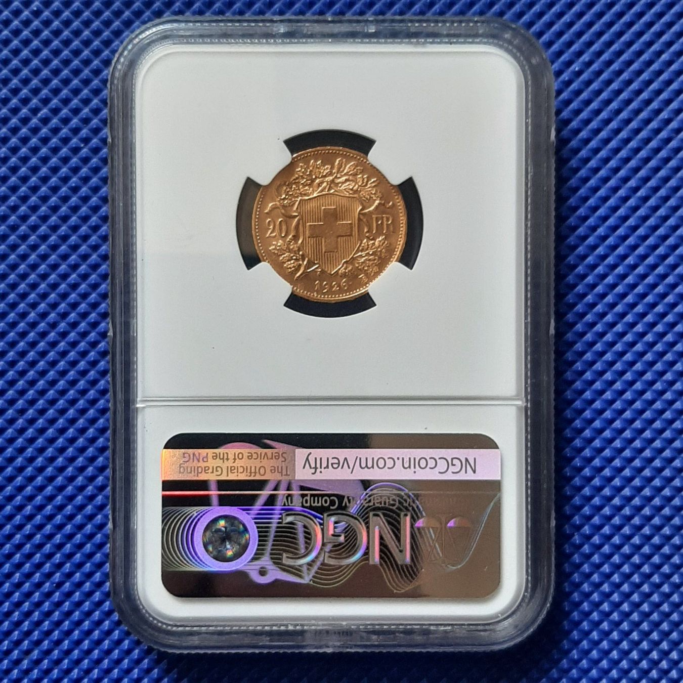 Alle Münzen: 20 Francs Vreneli 1926 MS 65+ RARE – Neu und originalverpackt aus Carouge GE von cecob0909 2