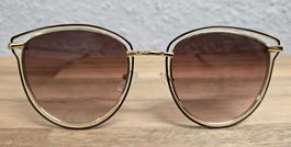 Sonnenbrille Damen Vintage Look Gold Braun Gläser