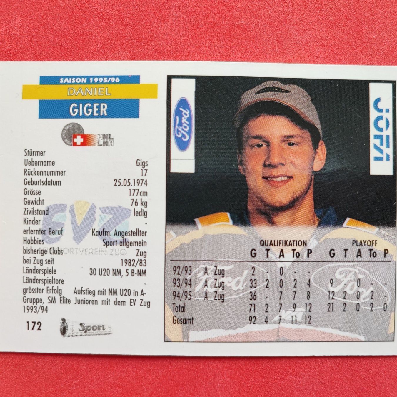 Sammelbilder & Trading cards: Daniel Giger - EV ZUG - 1995/96 – Gebraucht aus Dübendorf von kb86_MOVIE 1