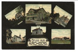 Gruss aus Kirchberg (SG) Villa Huber - Schulhaus - Stickerei
