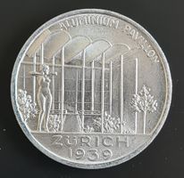 Gedenkmünze Landesausstellung 1939 Zürich Medaille CH Alu