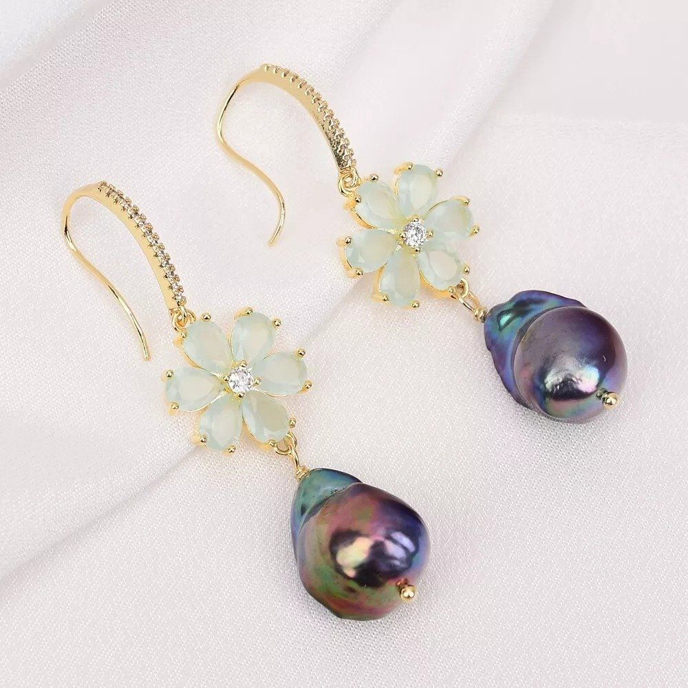 Orecchini pendenti & Orecchini a lobo: Lua Schwarz Perlen Ohrhänger Echt Boucles Chandelier Perle – Nuovo (secondo la descrizione) da Prilly venduto da ilyria73 1