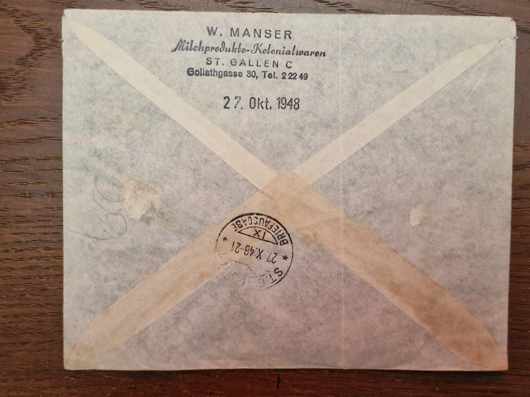 Tutti i francobolli: Rarer Bedarfs-Flugpostbrief Argentinien - St.Gallen – Usato da Aesch LU venduto da briefmarken.uray 5