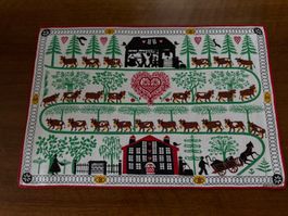 KREIER Tischset Bauernhaus Kühe Stickerei, Grösse 29x43cm