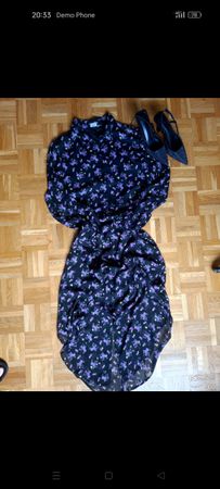 chemise Robe  imprimé floral noir et violet taille neuf
