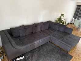Ecksofa grau Stoff sehr gute Zustand