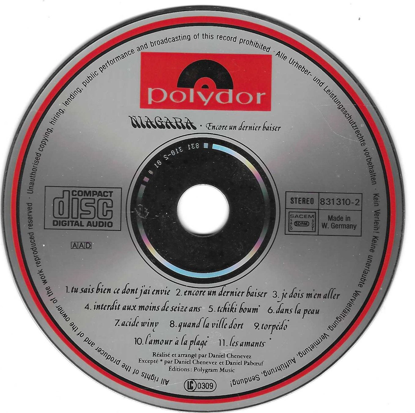 CDs: NIAGARA  -  ENCORE UN DERNIER BAISER – Gebraucht aus Bex von Giorgiob 2