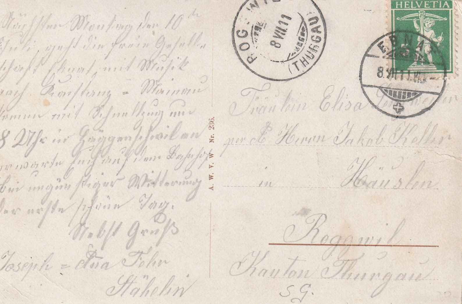 Cartes postales: Ebnat - Toggenburg- 1911 – D'occasion à uttwil par Koehlerfred 1