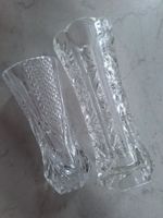 2 STK VINTAGE KRISTALLGLAS BLUMENVASE