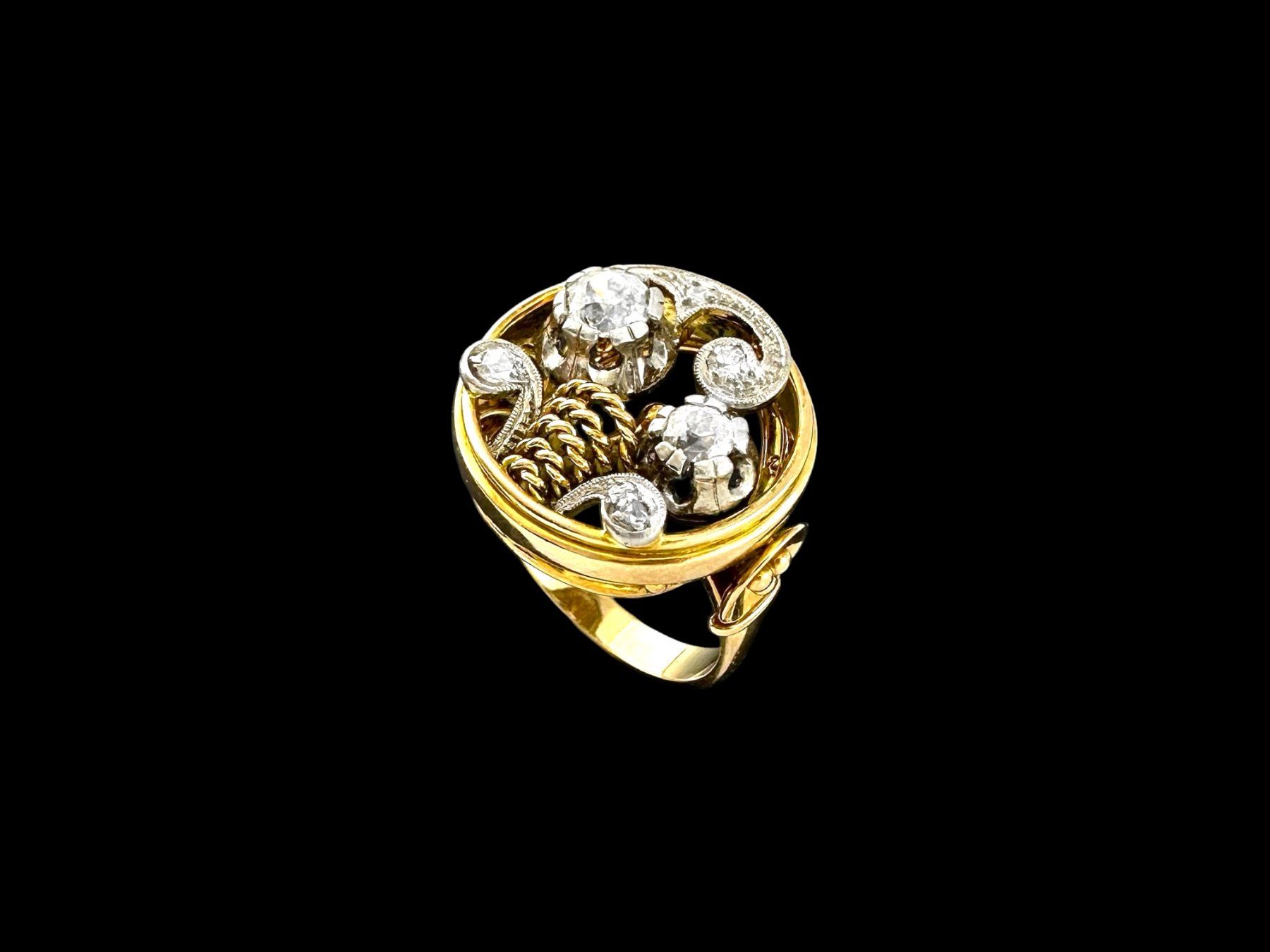 Anelli: Antiker Jugendstil - Diamantring um 1910 – Usato da Zuzwil SG venduto da artimmo 2