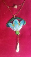 Jugendstilcollier emailliert - 14 ct Gold - antik