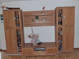 Wohnwand mit viel Stauraum und LED Beleuchtung guter Zustand