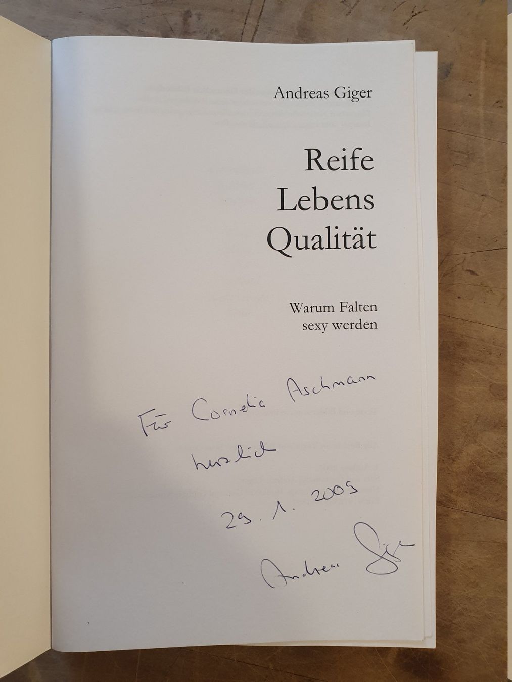 Libri: Reife Lebensqualität Andreas Giger – Usato da Zürich venduto da loosebone 1