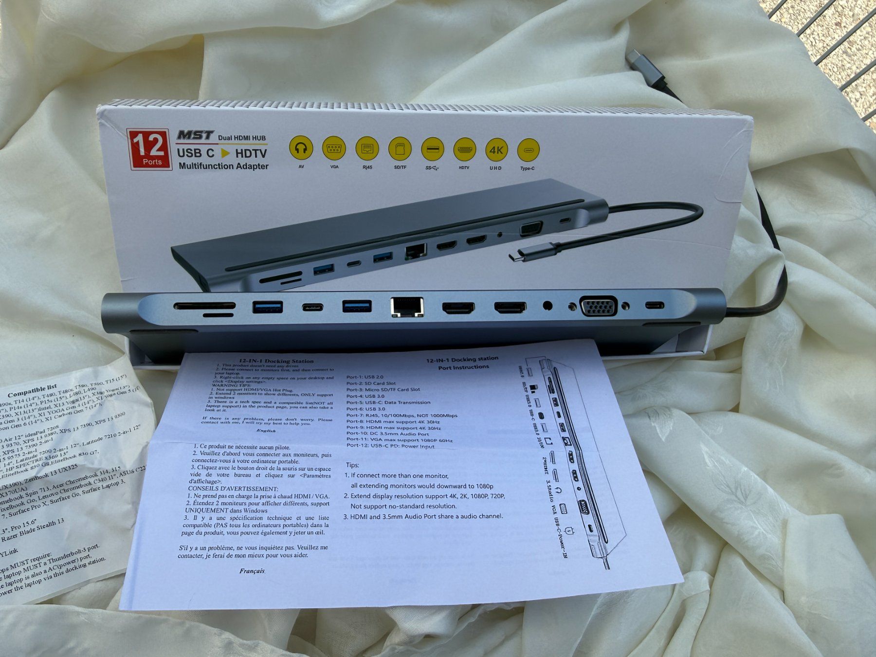 Docking station: 12-in-1 USB-C Multifunktionsadapter Docking-Hub mit MST -NEU – Nuovo e nell'imballaggio originale da Vacallo venduto da cri_229f
