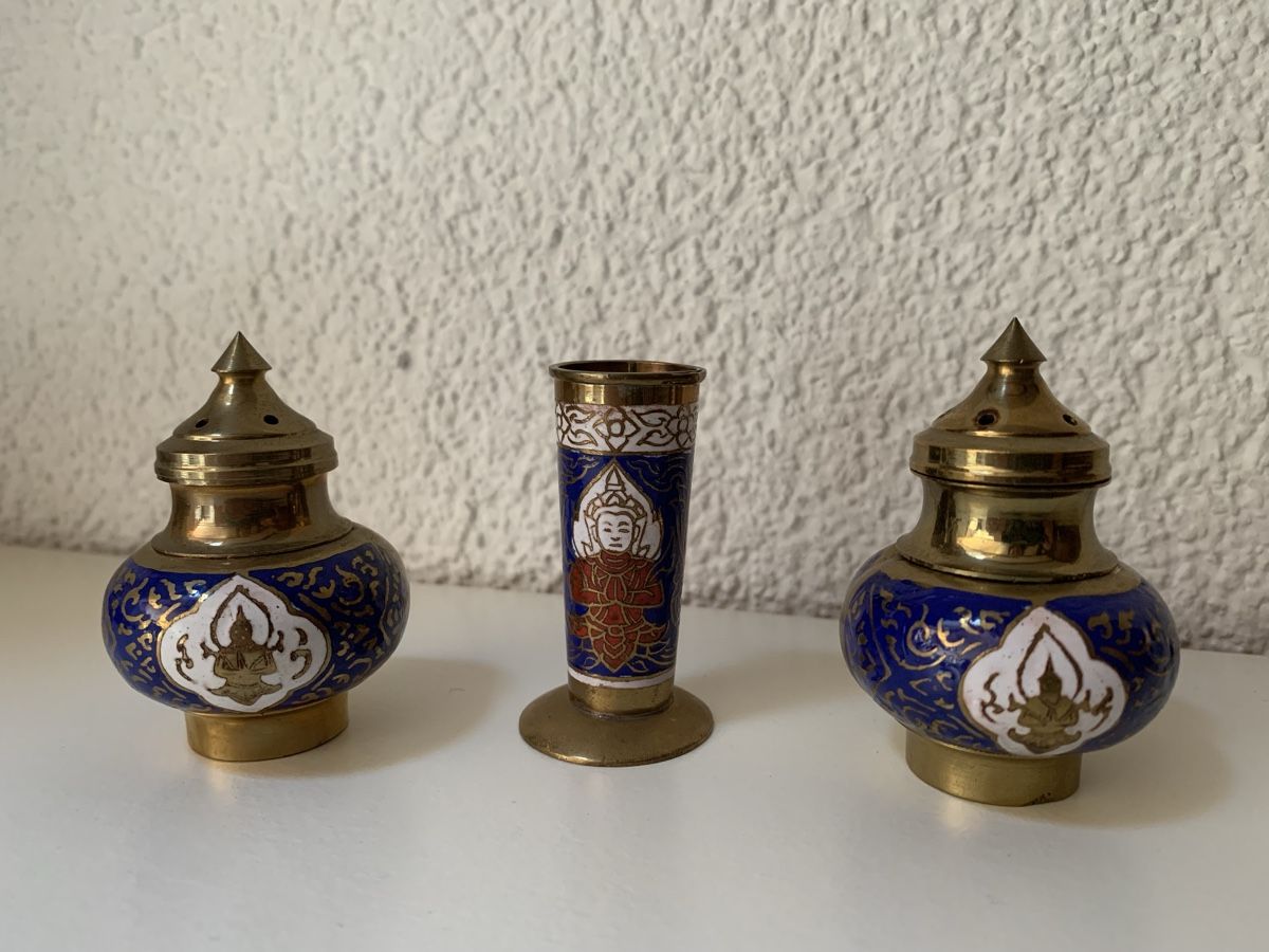 Räuchergefässe: Cloisonne Räucherstäbchen Halter 3er Set – Gebraucht aus Nunningen von silvermoon68 1