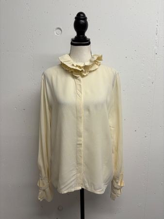Elegante Bluse von TELA mit Rüschenkragen creme Seide 44