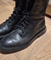 Stuart Weitzman Leather Black Boots EU 37 with Lace
