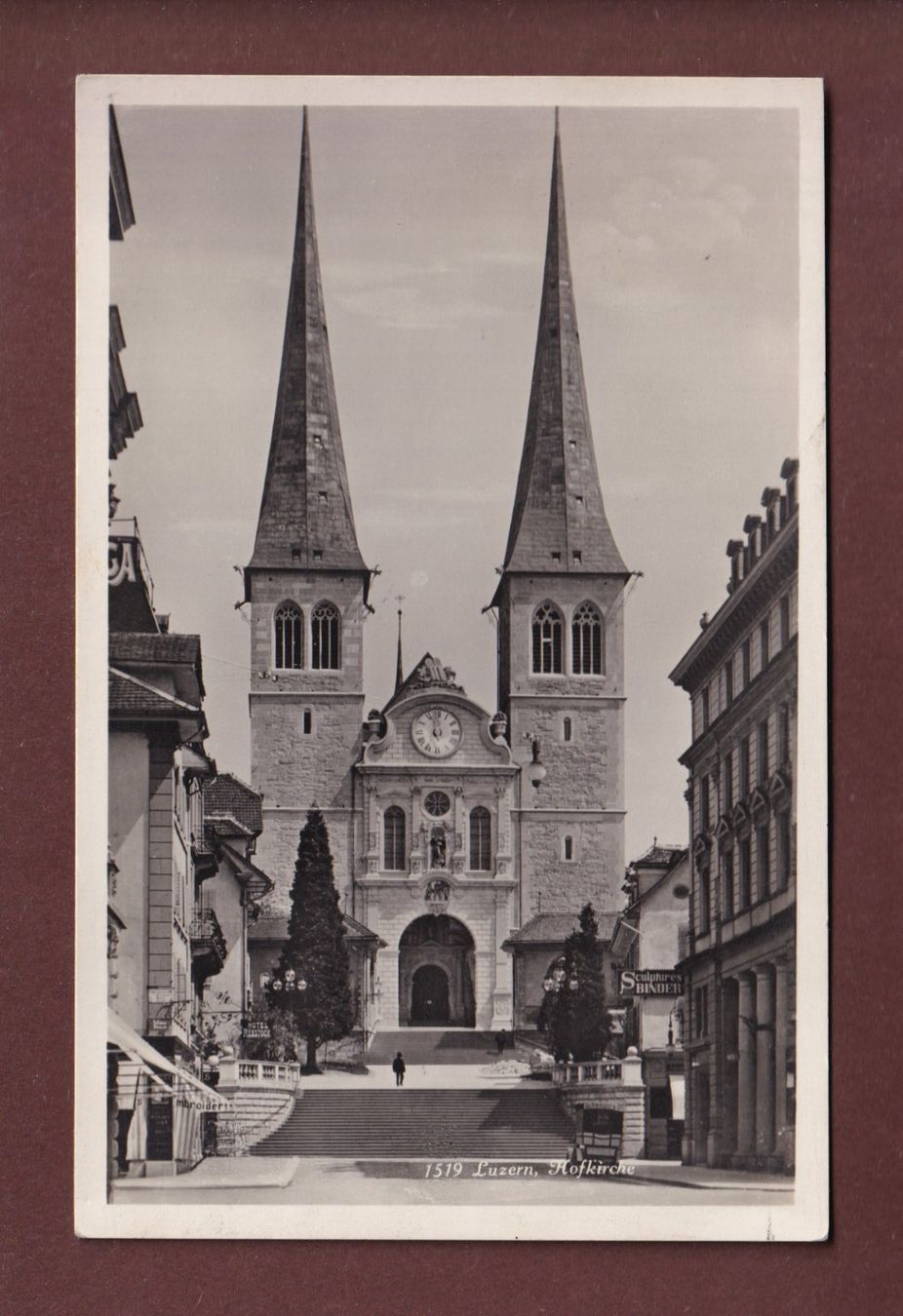 Ansichtskarten: LUZERN - Hofkirche - 1931 – Gebraucht aus Pully von nicecards-shop